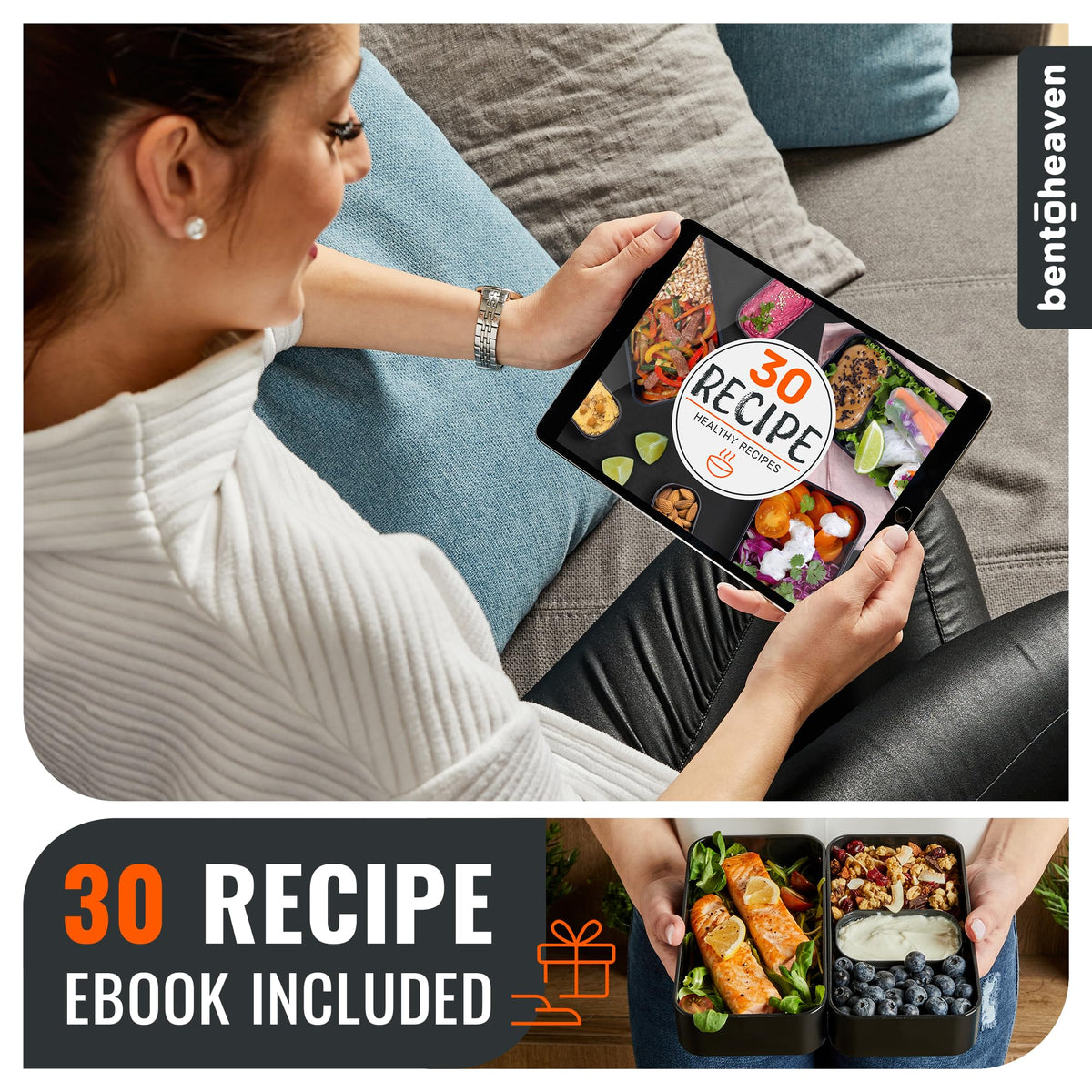 Bentoheaven utensils included for convenient meals at work or on the go.