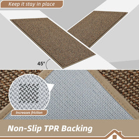 BEQHAUSE kitchen rug non-slip back provides secure footing on slick floors