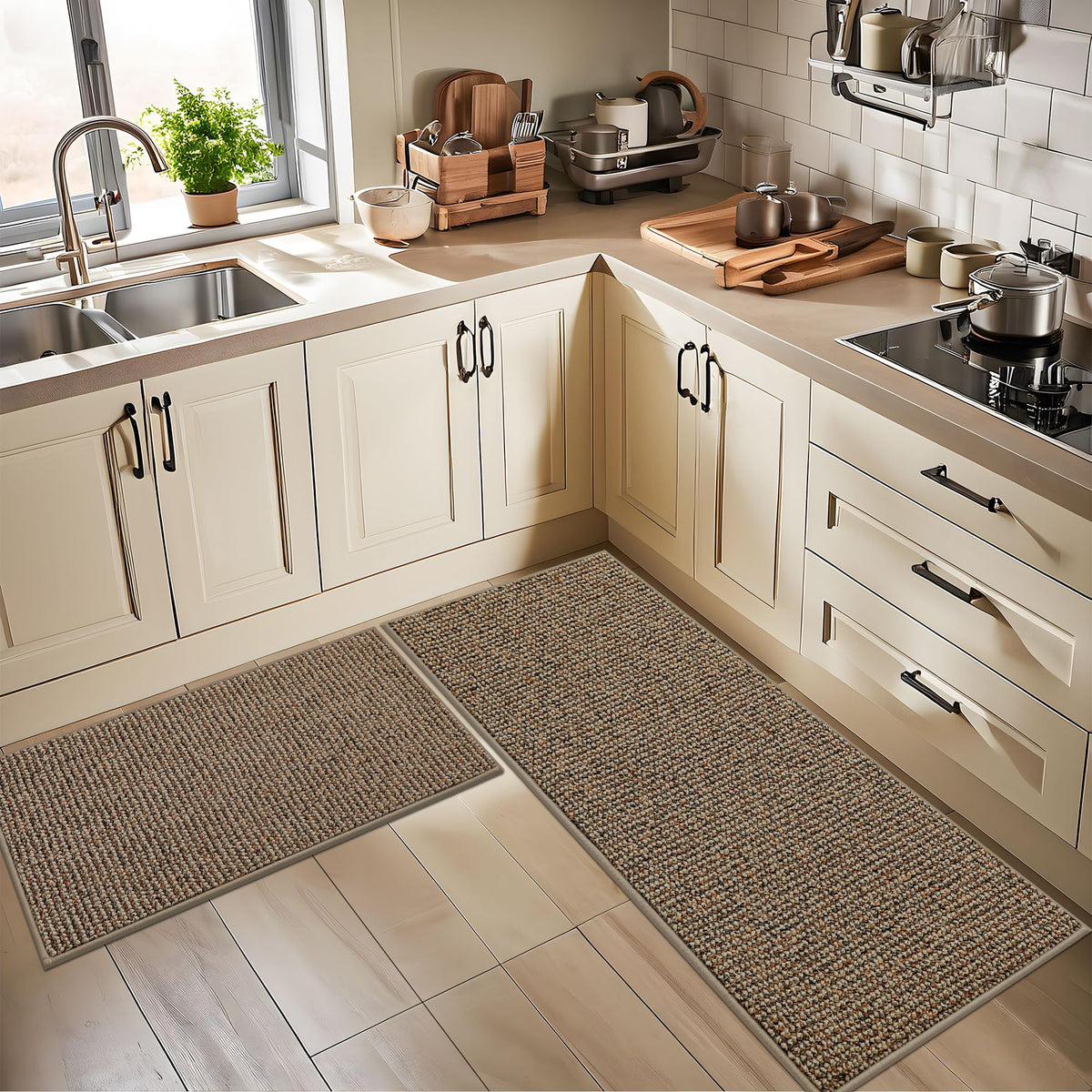 Multi-color yarn adds texture and style to the kitchen.