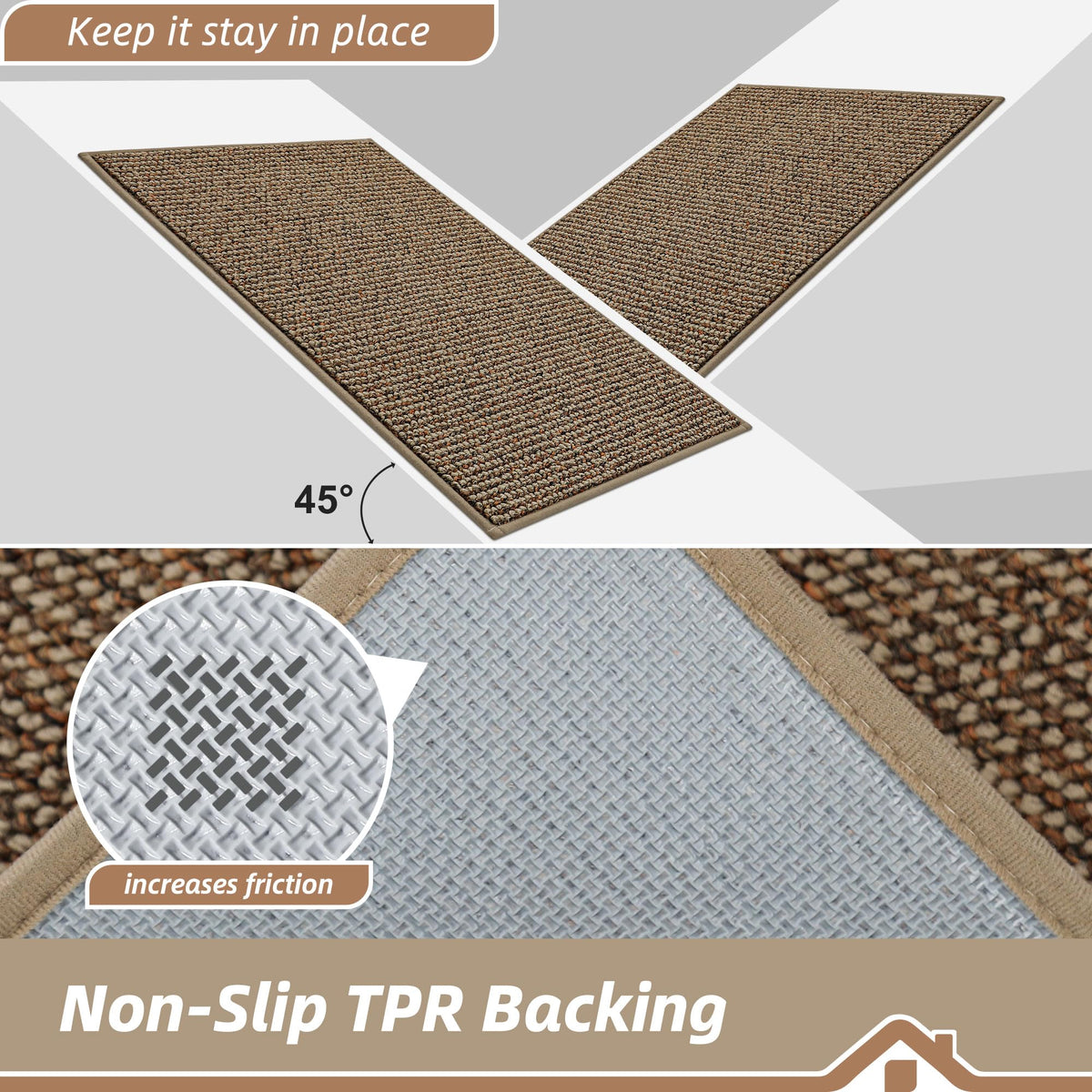 BEQHAUSE stain resistant rug for effortless kitchen cleanup