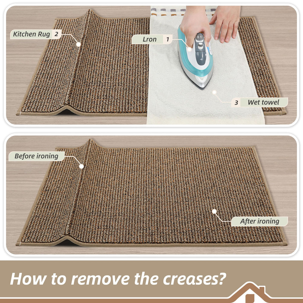 BEQHAUSE easy-clean rug cleans with broom or vacuum quickly