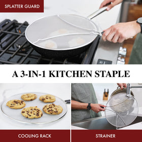 BergKoch splatter screen is dishwasher-safe and rustproof for simple care