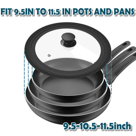 BERHT universal lid on a 10.5-inch pot enables easy monitoring with steam vent