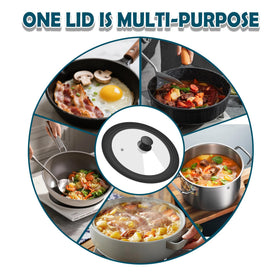 BERHT universal lid stored flat in a kitchen cabinet saves space.