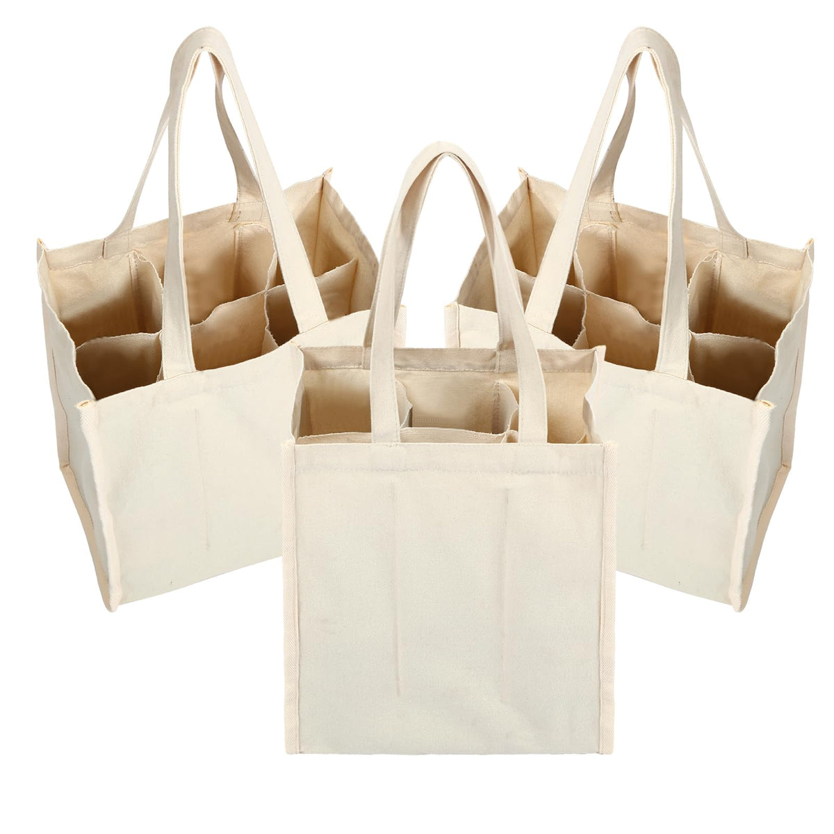 Berlune 3-piece wine tote set with dividers keeps six bottles secure during travel.