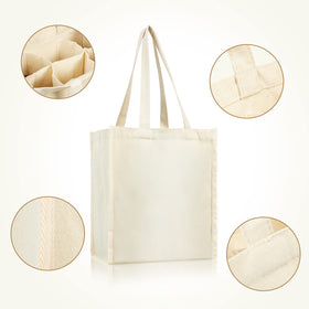Berlune canvas wine bag is durable and washable for easy reuse.