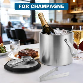 Berverra double-wall stainless steel ice bucket keeps ice colder longer.
