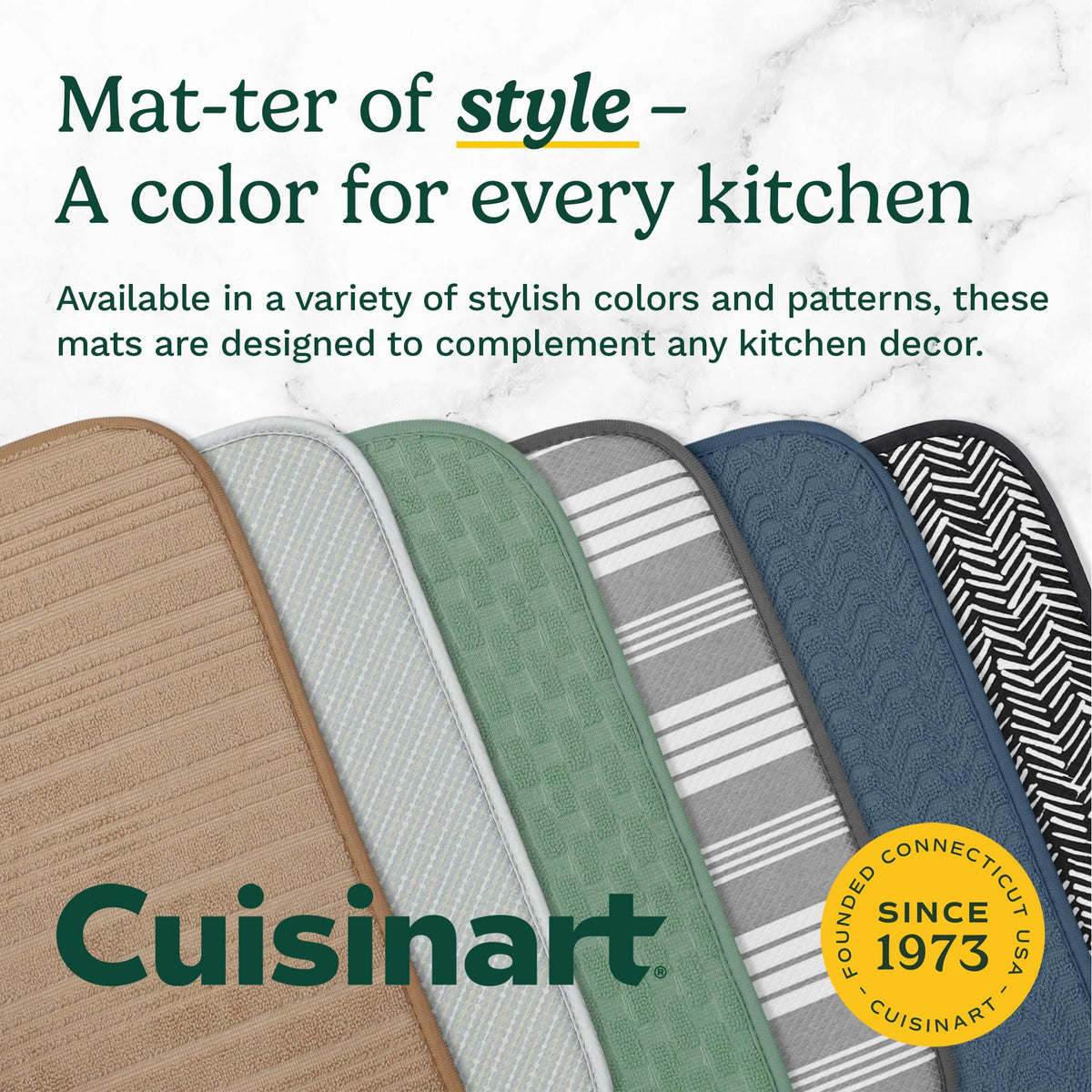 Best Brands Cuisinart dish drying mat keeps countertops organized after use.