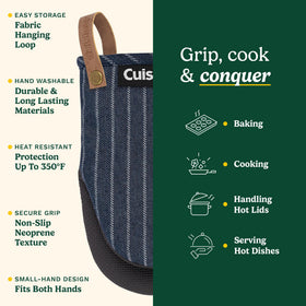 Best Brands Cuisinart Heritage mini oven mitts easy hanging loop for convenient storage.