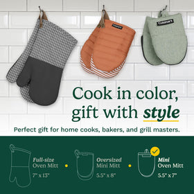 100% cotton filling in Best Brands Cuisinart mitts offers comfort and protection