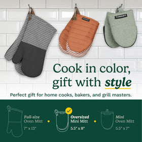 Best Brands Cuisinart mini mitts with faux leather loop for hanging and storage