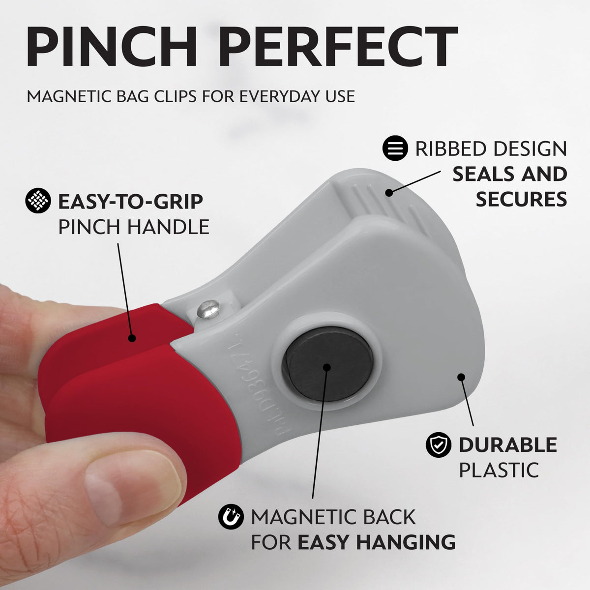 Best Brands Disney 6-pack chip clips attach to the fridge magnetically for easy display.