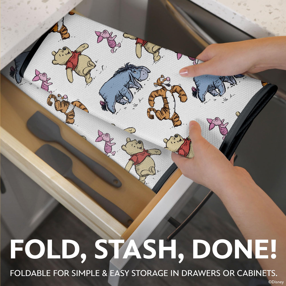 Best Brands Disney dish drying mats mesh backing close-up highlighting rapid drying