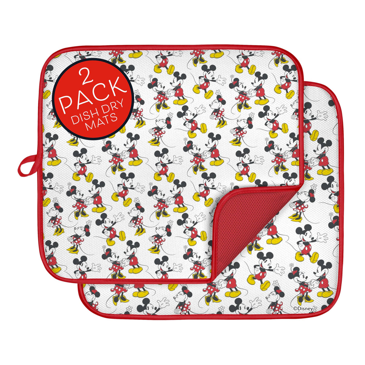 Best Brands Disney dish drying mats 2-pack front view keeps counters dry