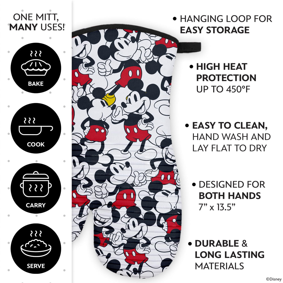 Disney kitchen decor mitts add charm while staying practical in the kitchen.