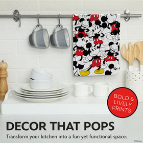 Disney towels shown on a kitchen counter, vibrant 16x26 inch size