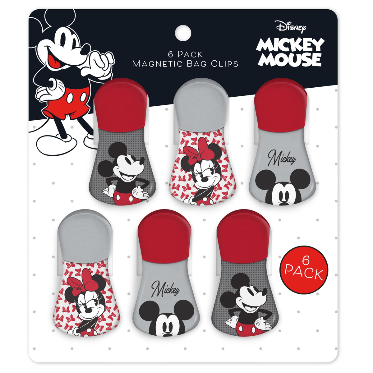 Best Brands Disney Mickey Mouse chip clips securely seal snack bags for freshness.
