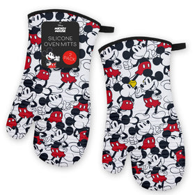 Best Brands Disney silicone oven mitts long cuff 2-pack for safer hot dish handling.