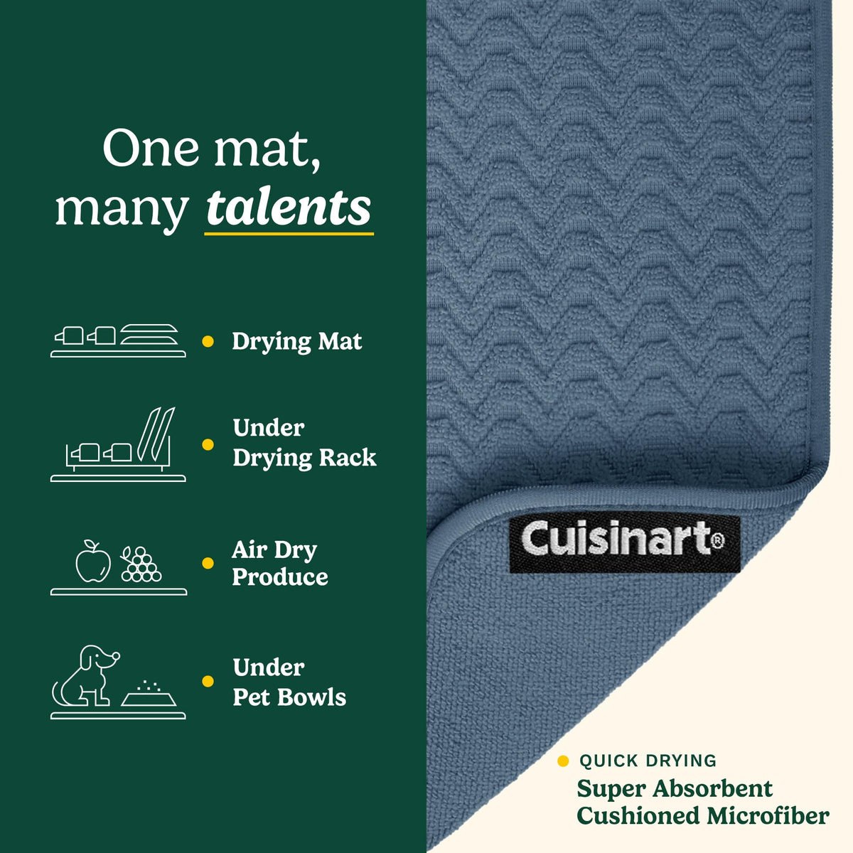 Best Brands two-pack mats, ideal for busy kitchens and multitasking drying.