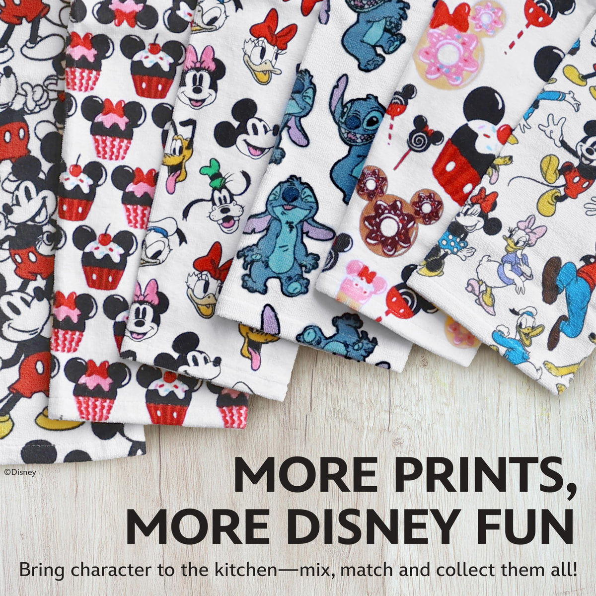 Best Brands Disney Kitchen Towels machine washable and ready for routine cleaning