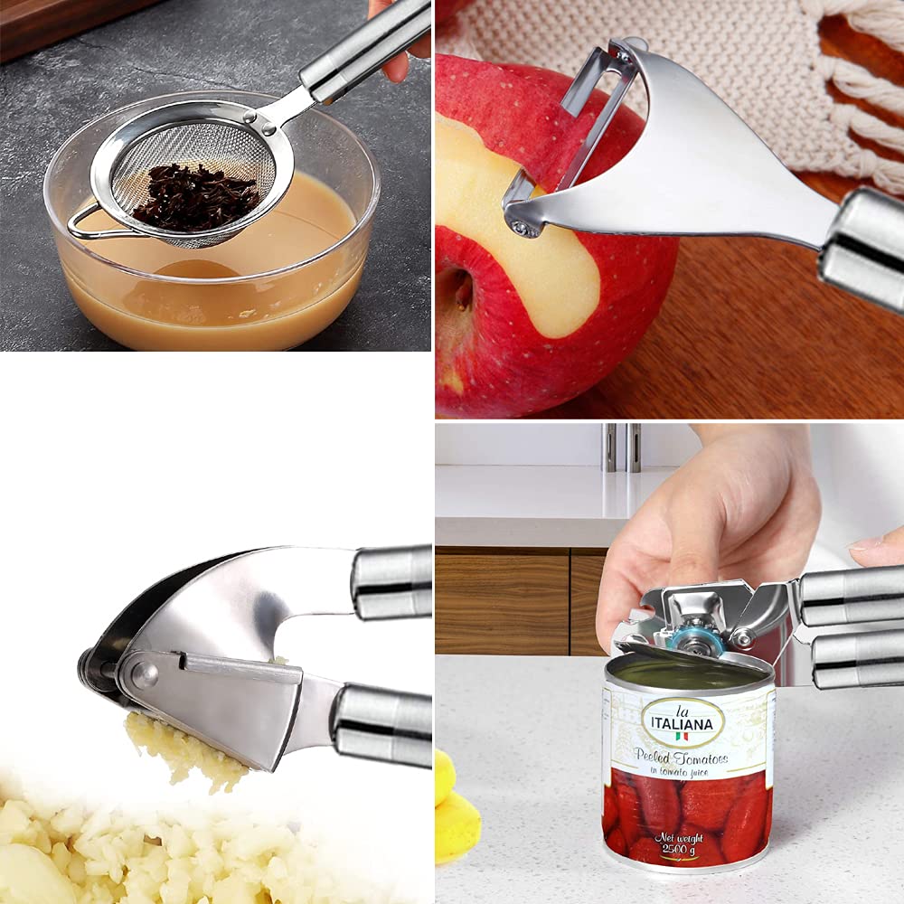 Heat-resistant silicone collection protecting cookware surfaces during use.