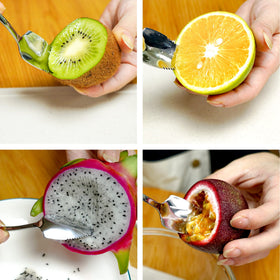 Better Houseware grapefruit spoon angled tip demonstrates membrane separation