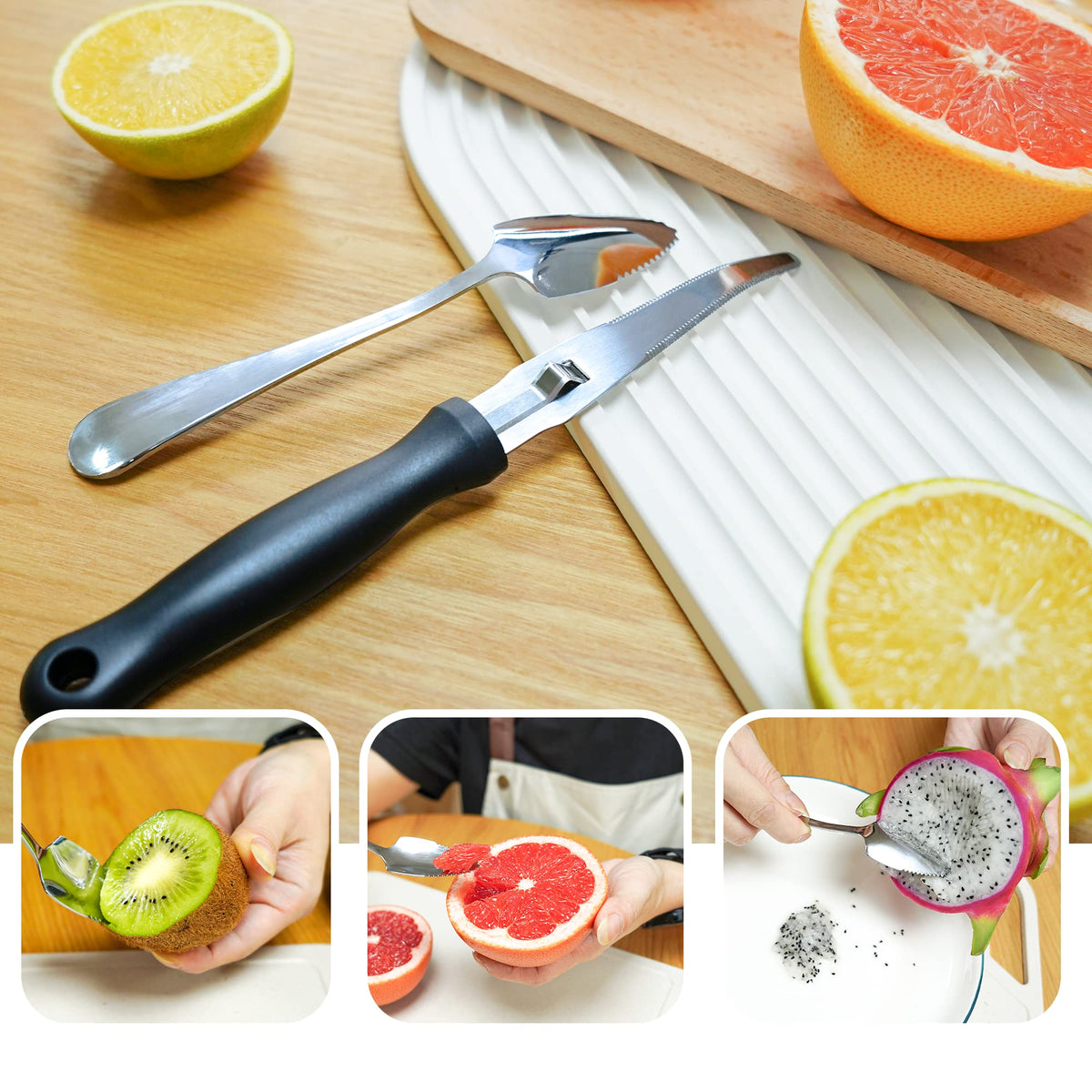 Better Houseware nylon handle with non slip grip in use