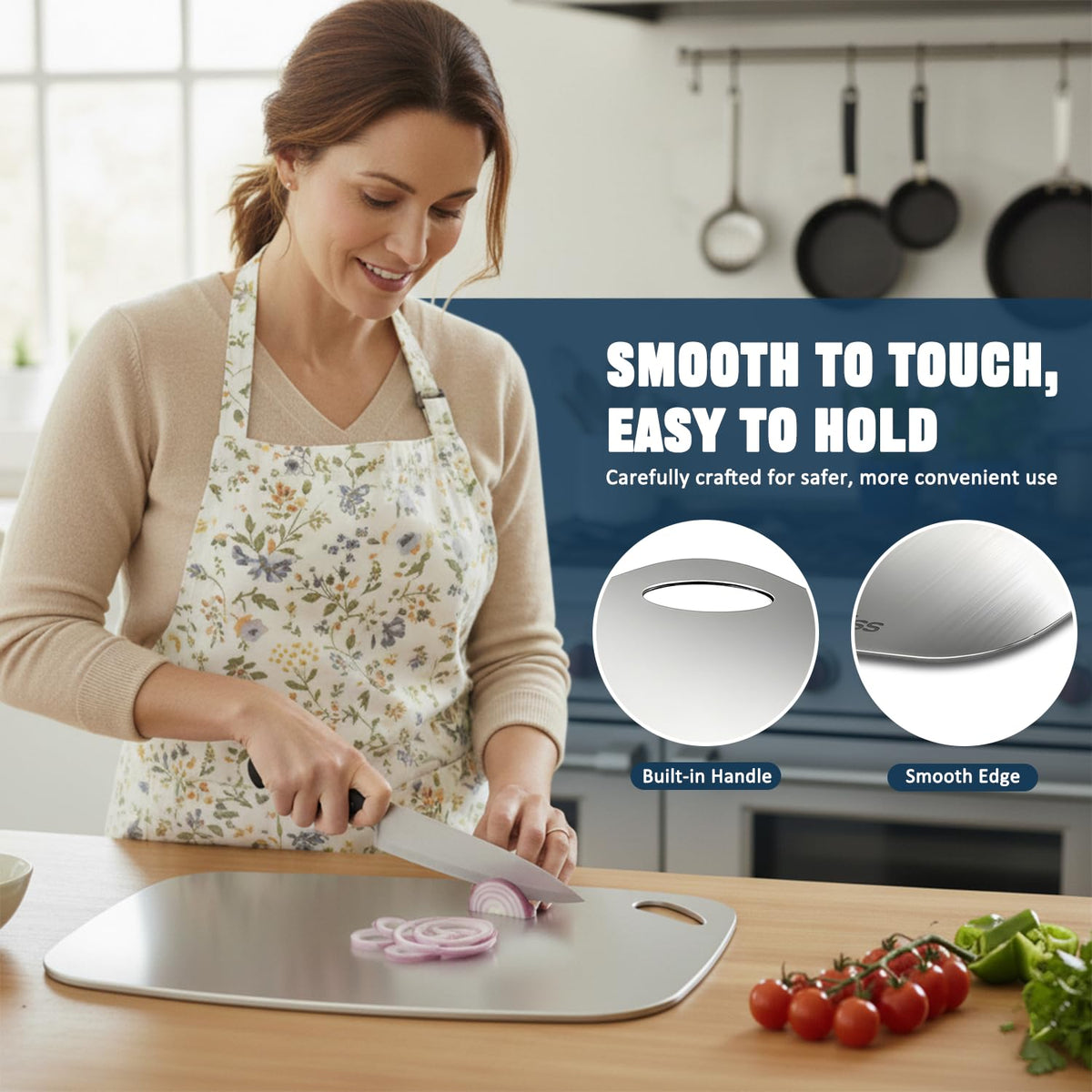 BEVISS cutting board rust-resistant finish stays clean and presentable.