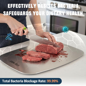 Beviss Real titanium cutting board meat-side for hygienic prep