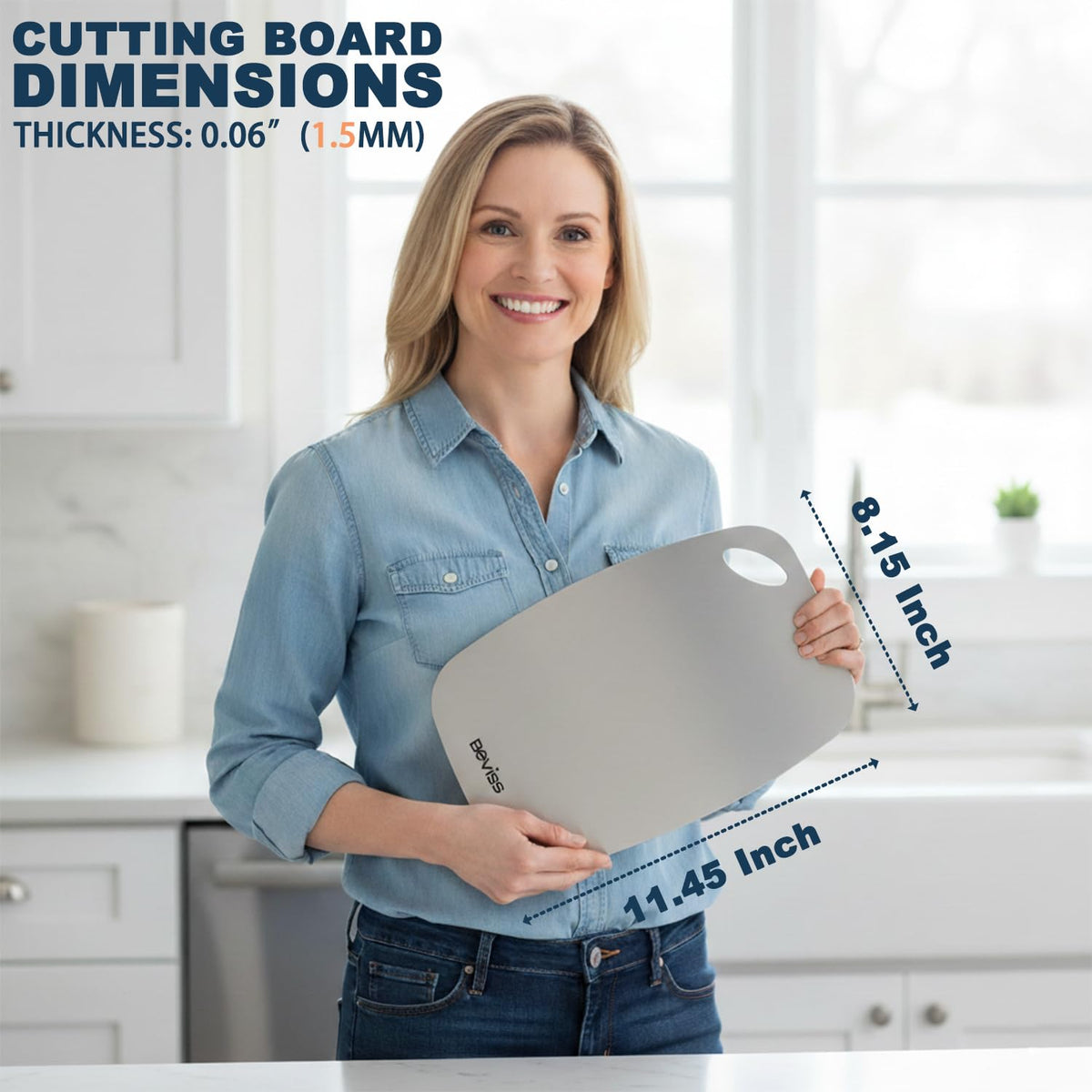 Beviss Real titanium cutting board vegetable-fruit side for clean prep