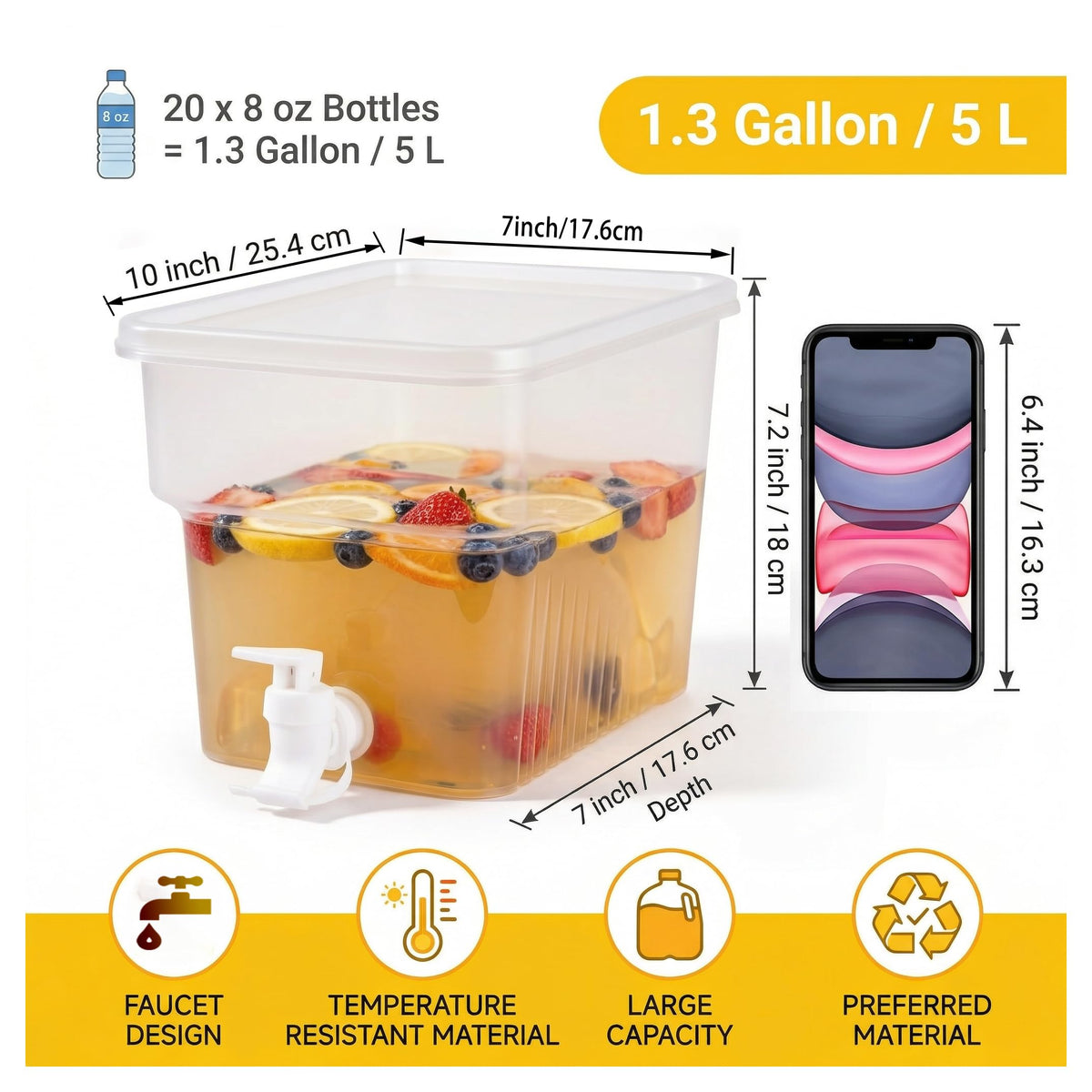 BEWBBAT food-grade plastic dispenser keeps beverages BPA-free and safe.