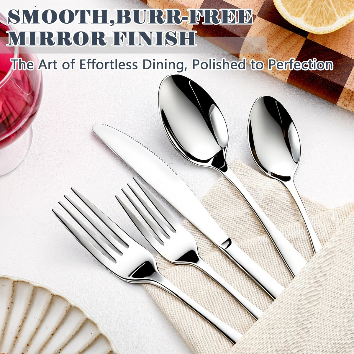 BEWOS dishwasher-safe flatware simplifies cleanup after meals.