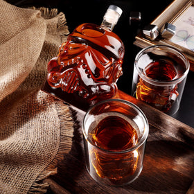 BEYOND MS whiskey decanter set side view showing glasses