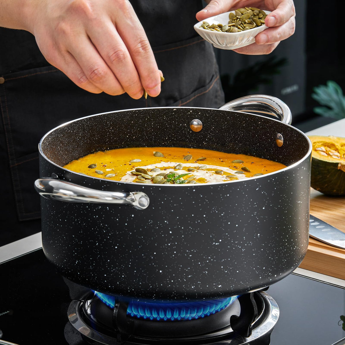 BEZIA 12qt pot is easy to clean and versatile for meals