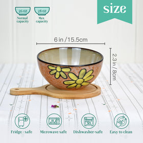 BGCTM floral ceramic bowls dishwasher-safe for easy cleanup