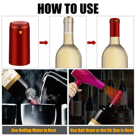 Tear-tab design facilitates easy removal after shrinking on bottles.
