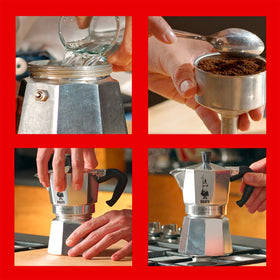 Portable Bialetti Moka Express for joyful coffee rituals anywhere.