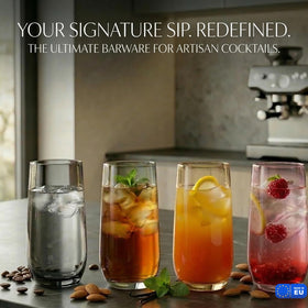 Biandeco modern kitchen glassware complements contemporary dining.
