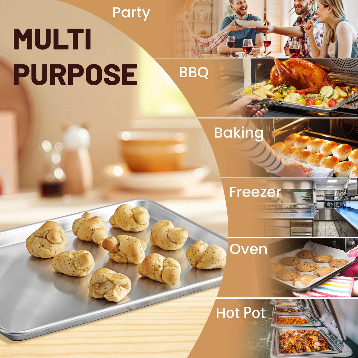 BIEAMA bulk oven-ready 18x13 baking pan for batch cooking