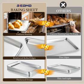 BIEAMA deep-edged baking pan helps contain juices and spills