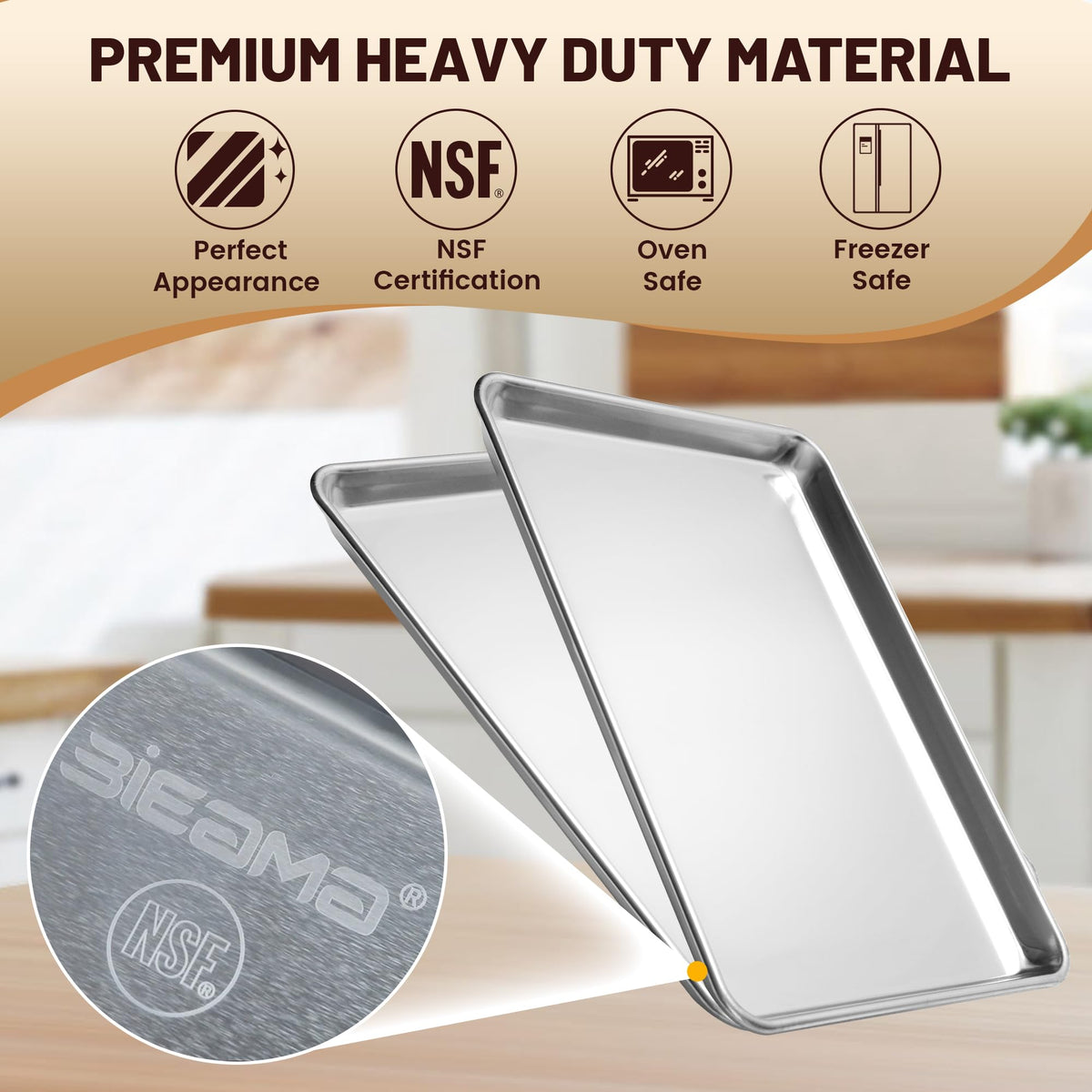 BIEAMA mirror-finish surface reduces sticking for easy release.