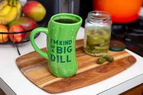 Gift-ready pickle mug from BigMouth Inc for birthdays or white elephant parties.