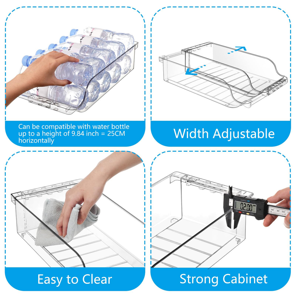 BingoHive adjustable width helps customize fit for various cabinet sizes.