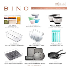 BINO open-top bin on shelf provides quick access