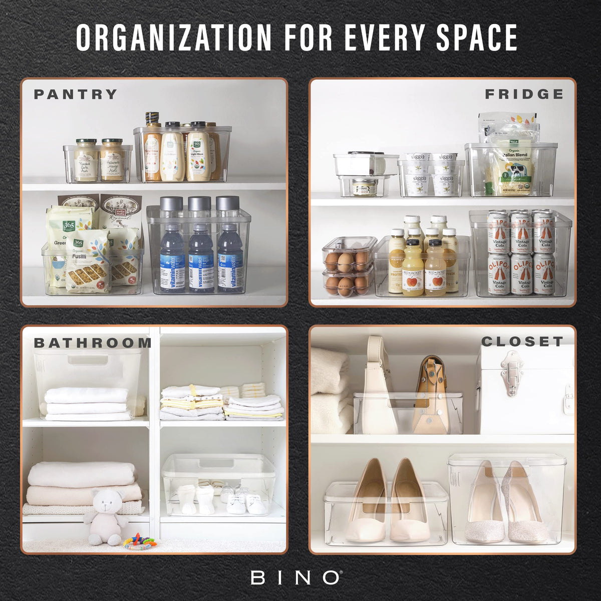 BINO Lucid Collection BPA-free plastic bin designed for durable everyday use.
