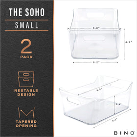 BINO small storage bin with built-in handles for easy lifting and sliding.