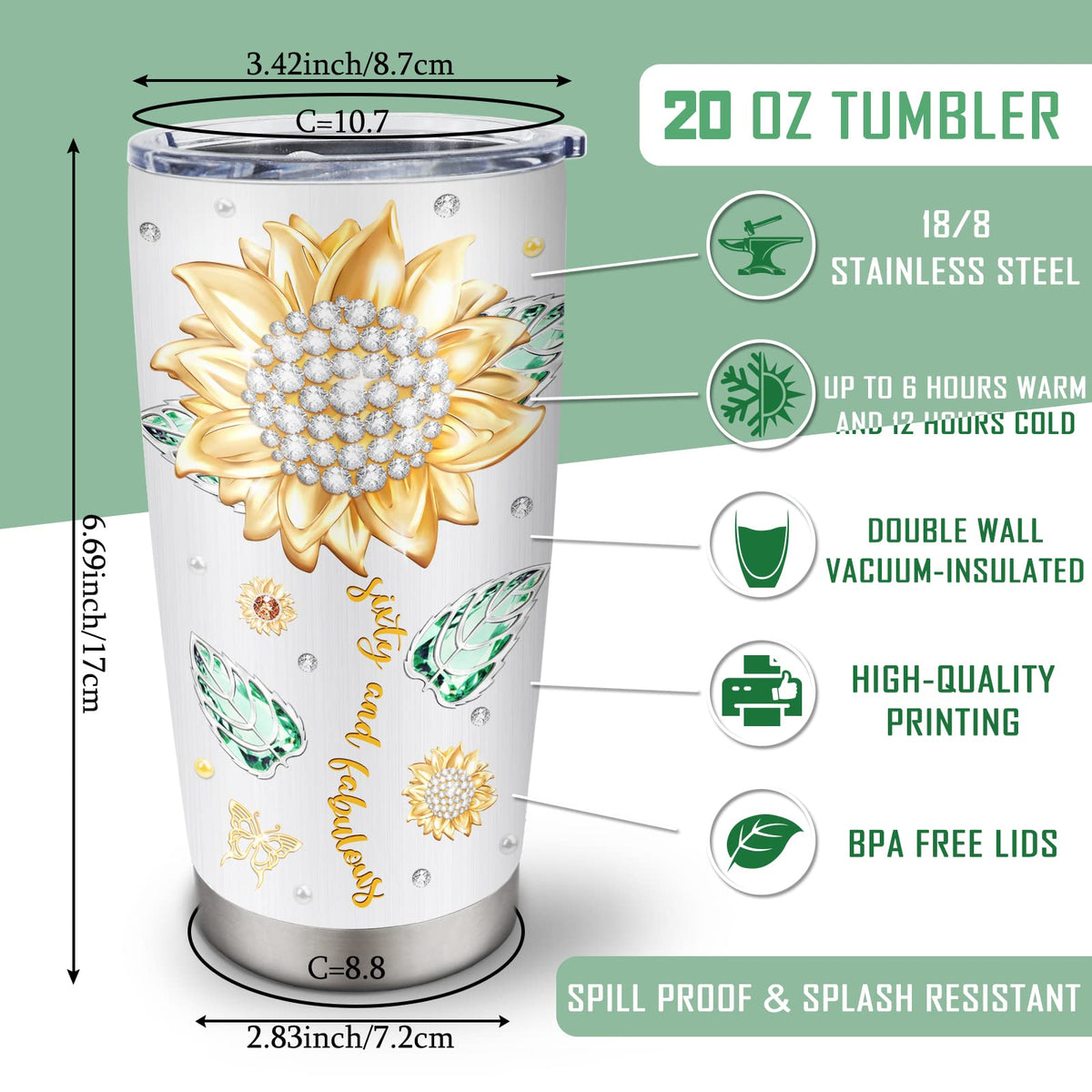 Biomlon 20oz tumbler fits standard cup holders for easy travel.