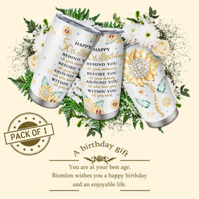 Close-up of Biomlon tumbler print detailing the artwork and colors for gifting.