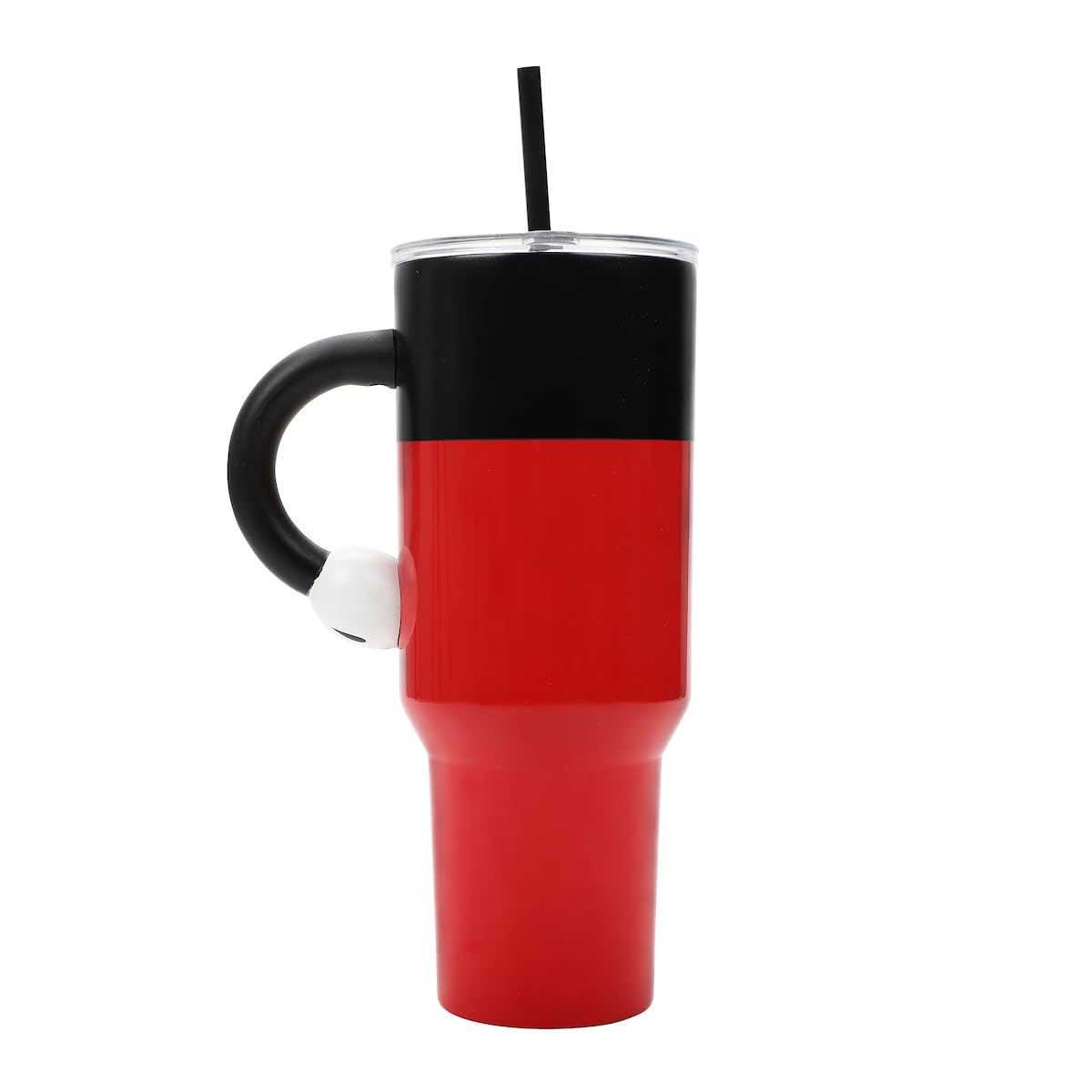 Bioworld Mickey Mouse 40oz tumbler on desk showcases generous capacity
