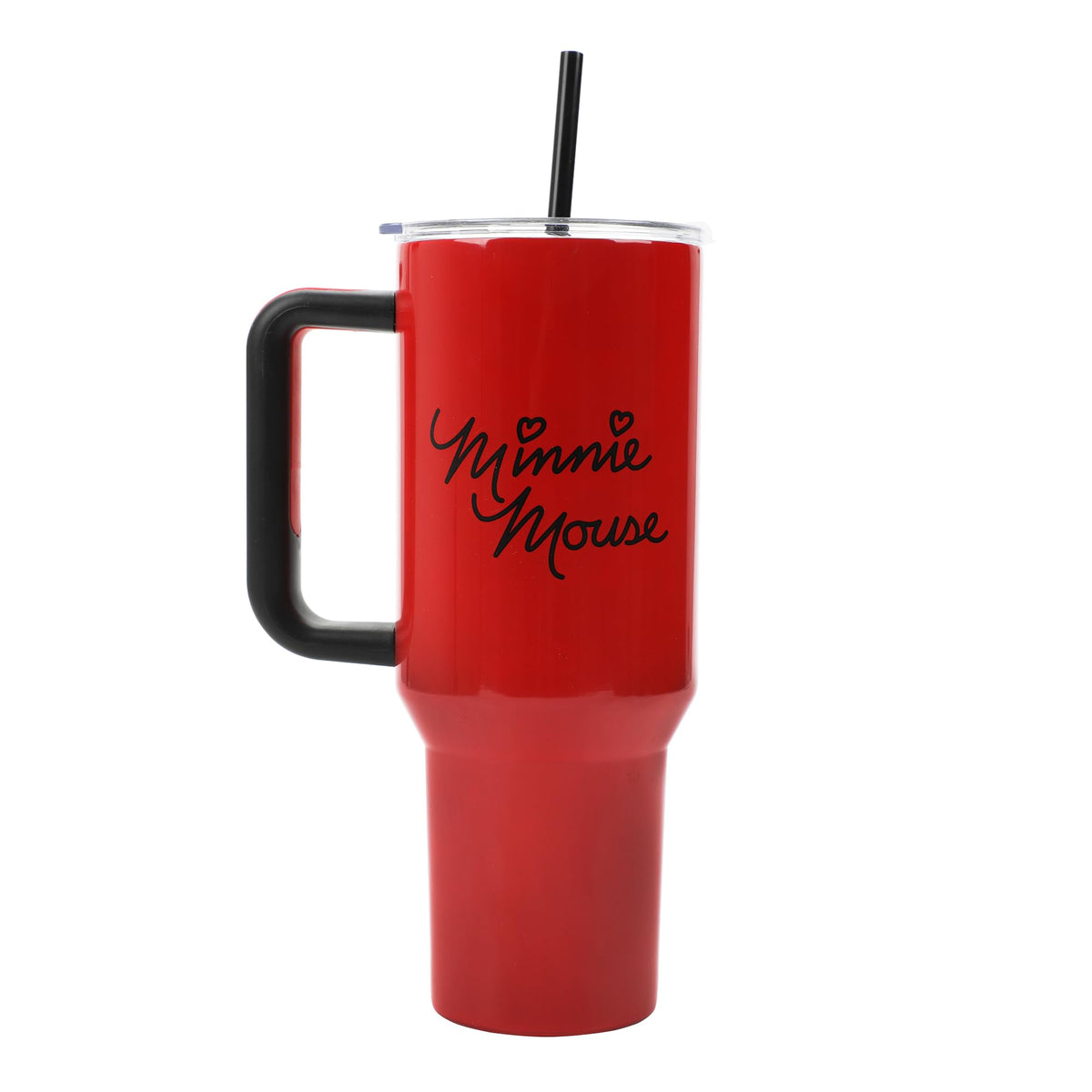Bioworld Minnie Mouse 40oz tumbler straw attachment for easy sipping.